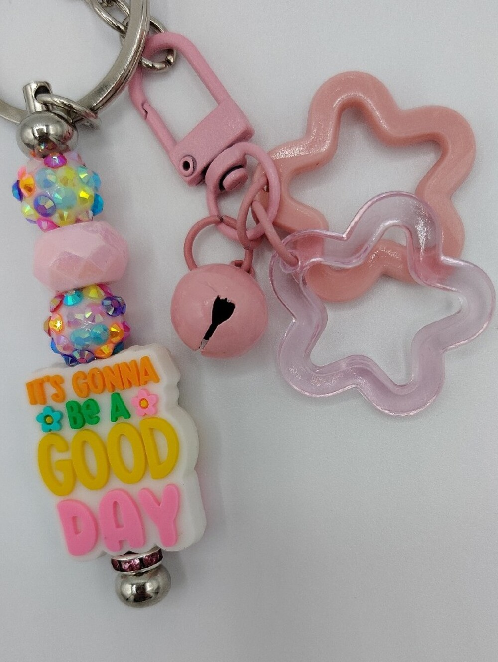 Handcrafted Pink Keychain/ Bag Charm - "It's Gonna Be A Good Day" - Picture 2 of 3